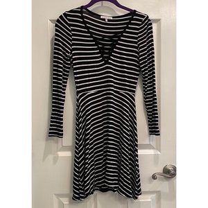 Black and white striped dress
